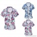 Flower Print T Shirt Men Donci Fashion Lapel Buttons New Tees Casual Vacation Beach Summer Short Sleeve Tops Red B07Q56RK7Y